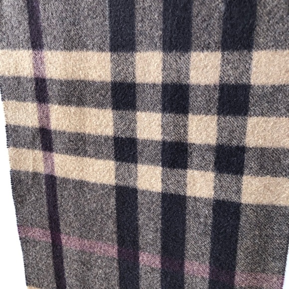 Burberry Brown Giant Check Pattern 100% Cashmere Luxury Scarf - Picture 3 of 8